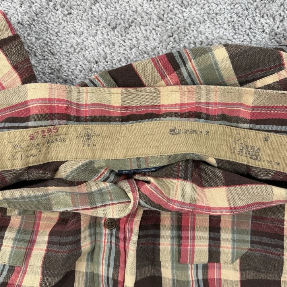 Vintage Polo Ralph Lauren Shirt Men's M Plaid Elbow Patch Chest Pockets Field